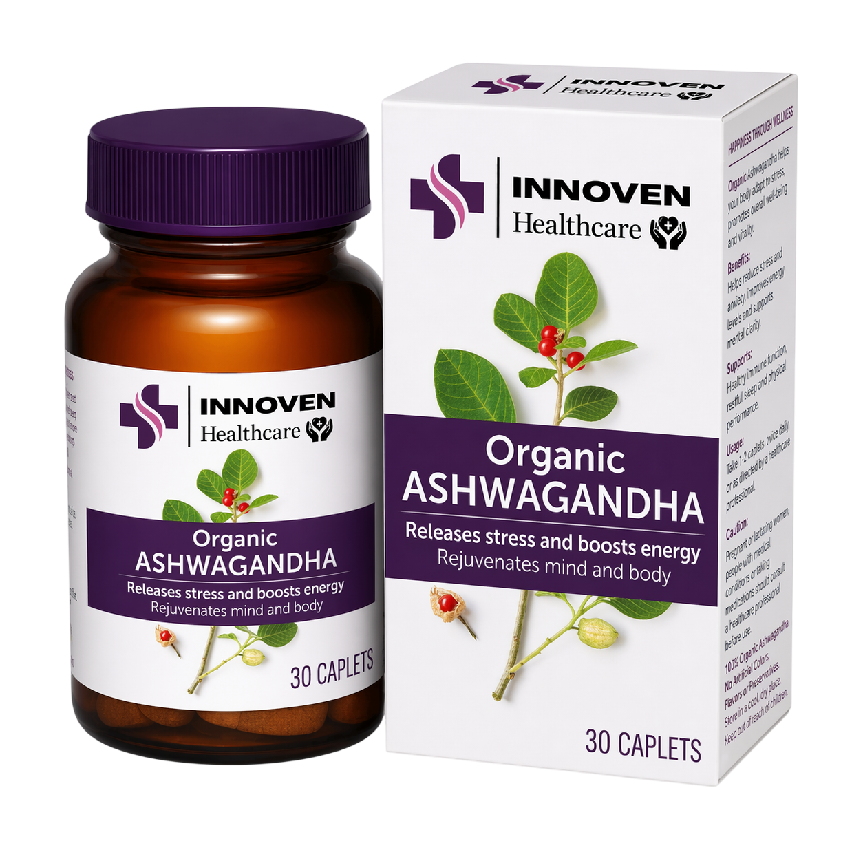 Innoven Organic Ashwagandha Capsules – Natural Stress Relief & Vitality Booster
