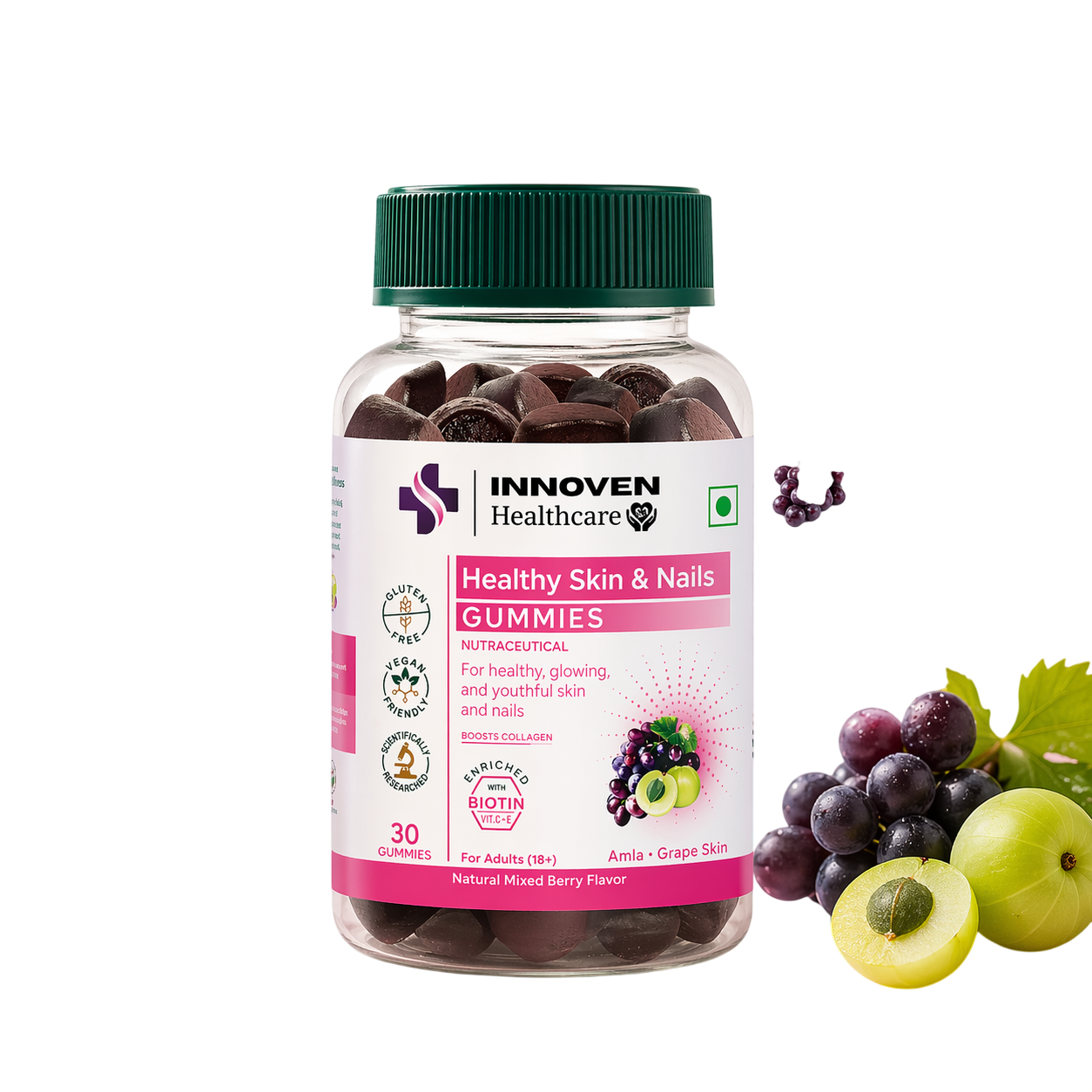 INNOVEN Skin & Nail Gummies – Nutritional Support for Clear Skin & Strong Nails