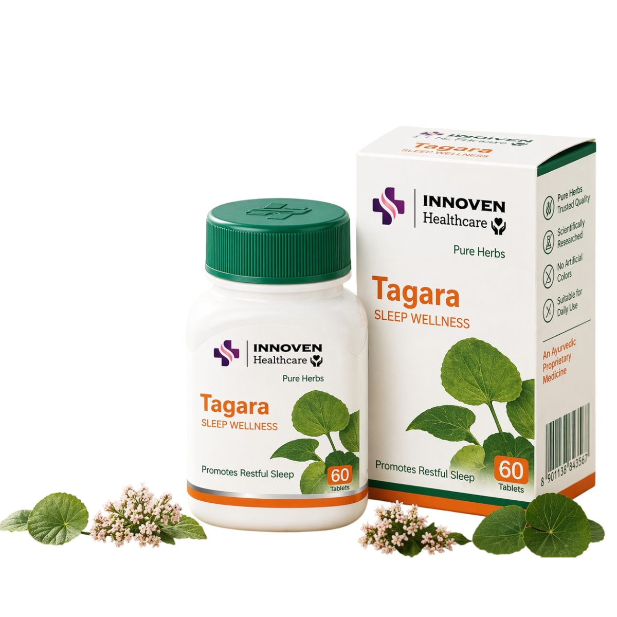 INNOVEN Tagara Sleep Wellness – Herbal Supplement for Better Sleep & Relaxation