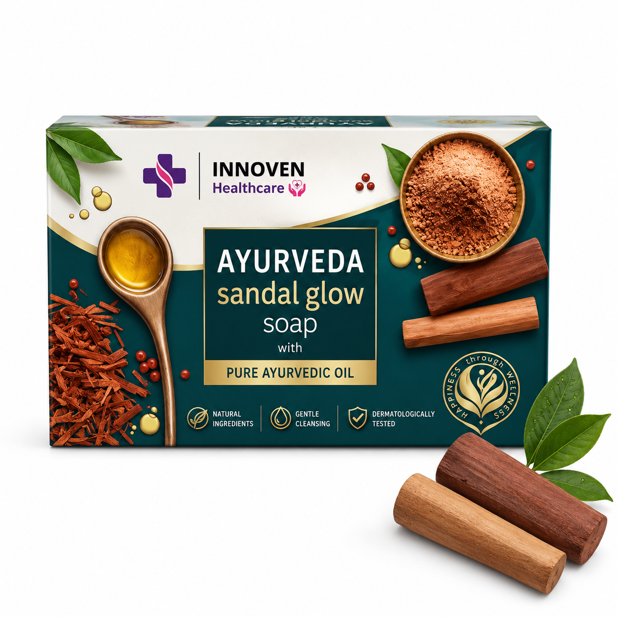 Innoven Ayurveda sandal glow soap with pure ayurvedic oil