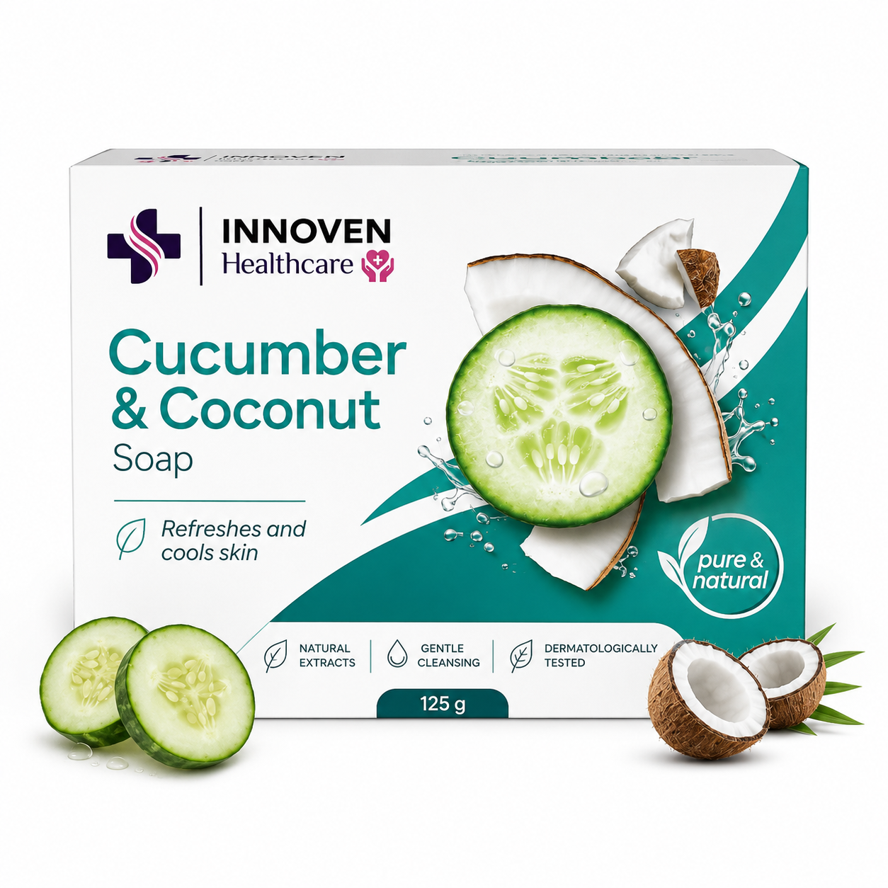 Innoven Cucumber & Coconut Soap Refreshes and Cools skin