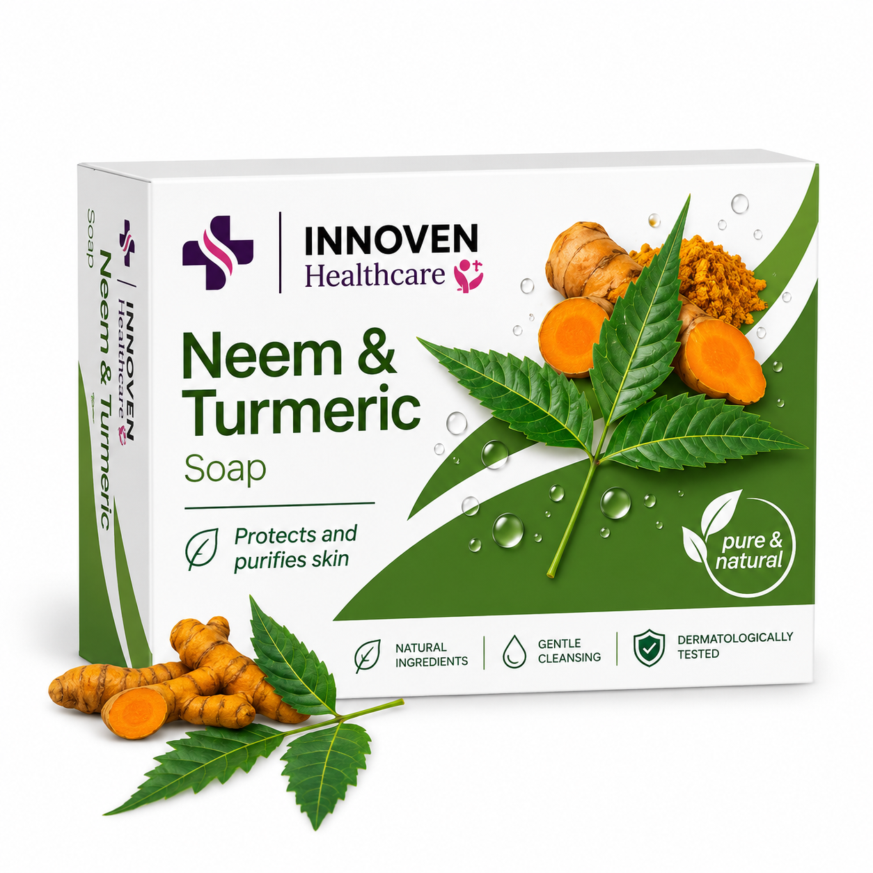 Innoven Neem & Turmeric Soap Protects and Purifies Skin